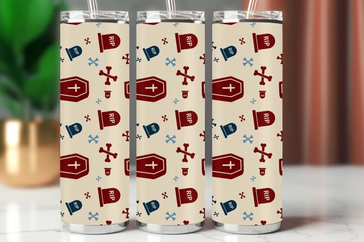 Halloween Tumbler Wrap Seamless Pattern example image 1