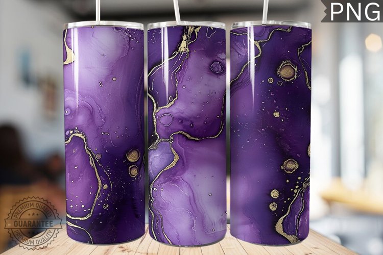 Purple Luxury Alcohol Ink Tumbler Wrap -High Quality 300 Dpi