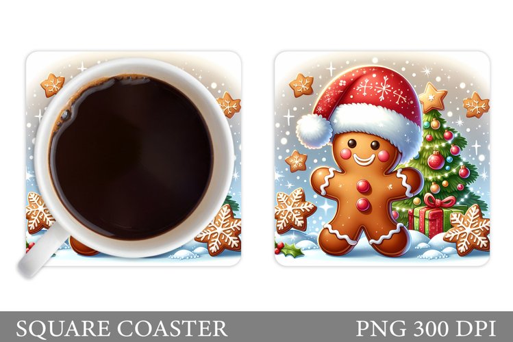 Gingerbread Coaster Design. Christmas Coaster Sublimation