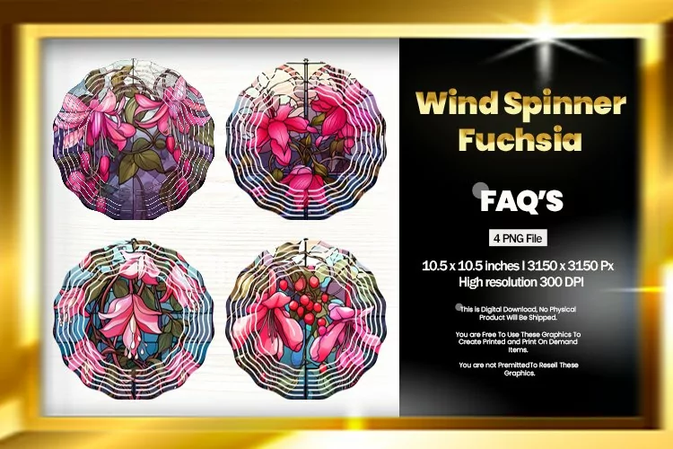 Fuchsia Wind Spinner Sublimation - 04 Variations