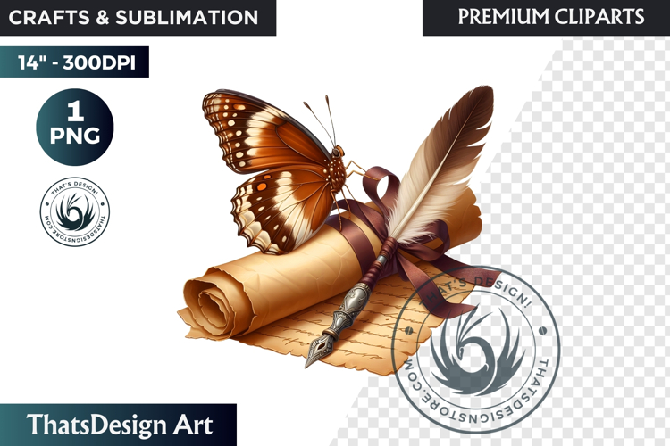 Dark Academia PNG, Gothic Butterfly Clipart Moody ephemera