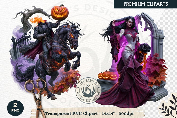 Gothic Dark Fantasy Halloween Nightmare Horror Clipart PNG
