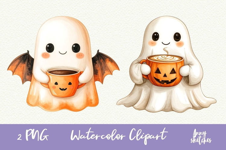 Coffee Ghost PNG Halloween Ghost Cafe Clipart Sublimation