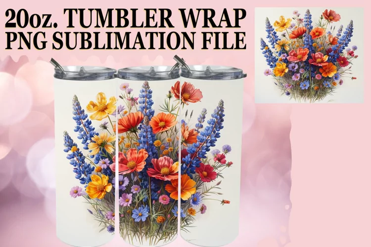 Vibrant Spring Meadow of Flowers Tumbler Design