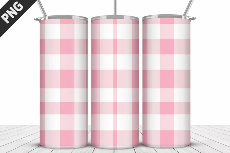 Plaid Tartan Valentine's Day Tumbler Design | Valentin