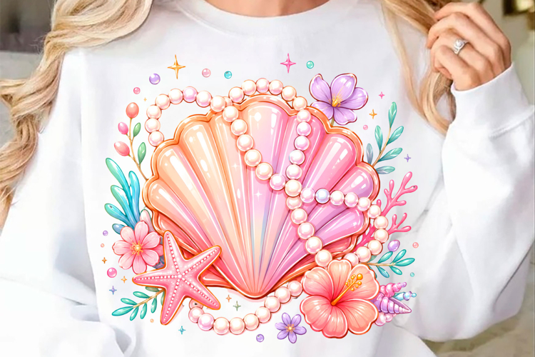 Pink Pearl Seashell Summer PNG