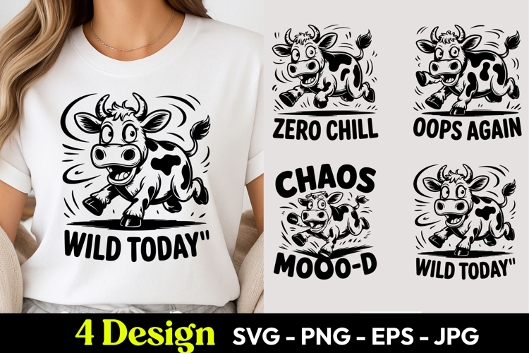 Wild Today Chaos Cow SVG PNG