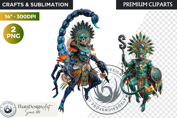 Aztec Deities Pantheon Cliparts | Ancient Mythology gods PNG