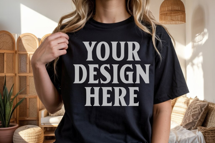 Black Tshirt Mockup Image 20