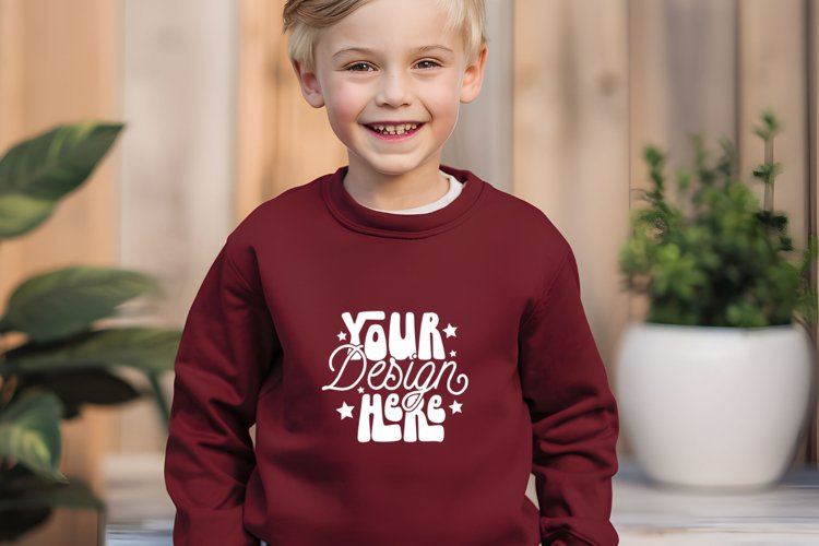 Maroon Gildan 18000B Mockup, Mockup