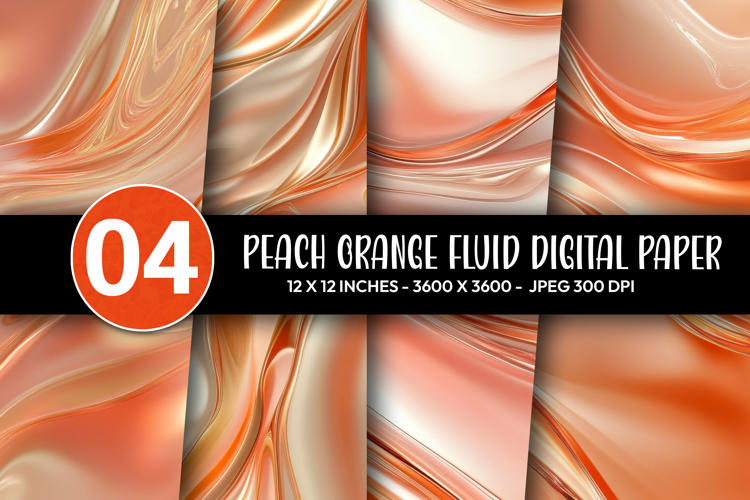Peach Orange Fluid Digital Paper