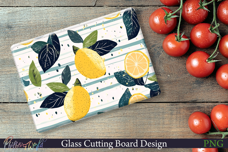 Cutting Board Design | Stripes | lemon