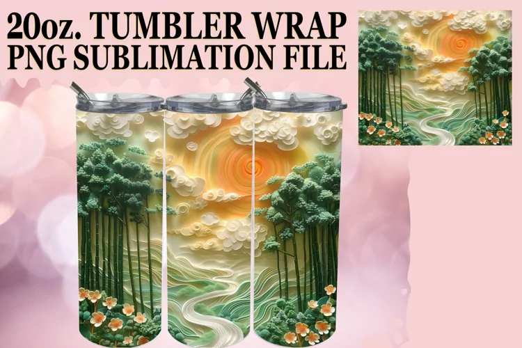 Embroidered 3D Scene Tumbler Sleeve - 20oz