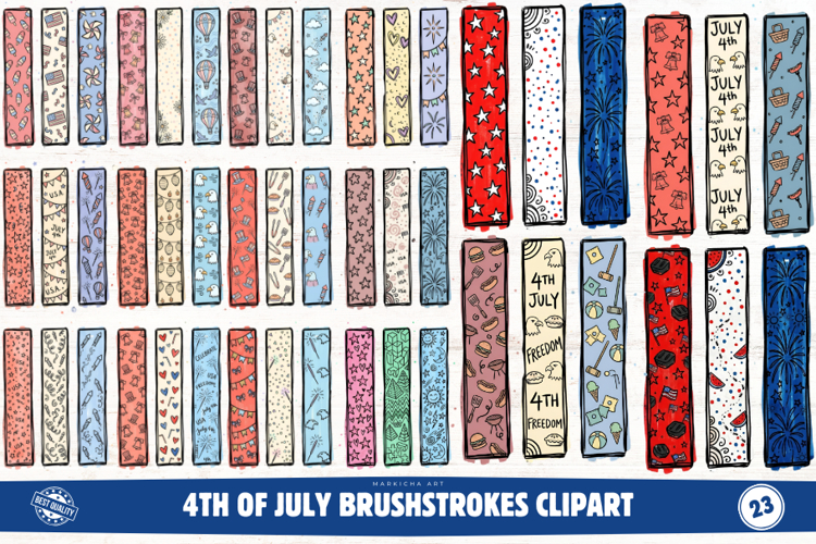 4th of July Brushstrokes Clipart example image 1