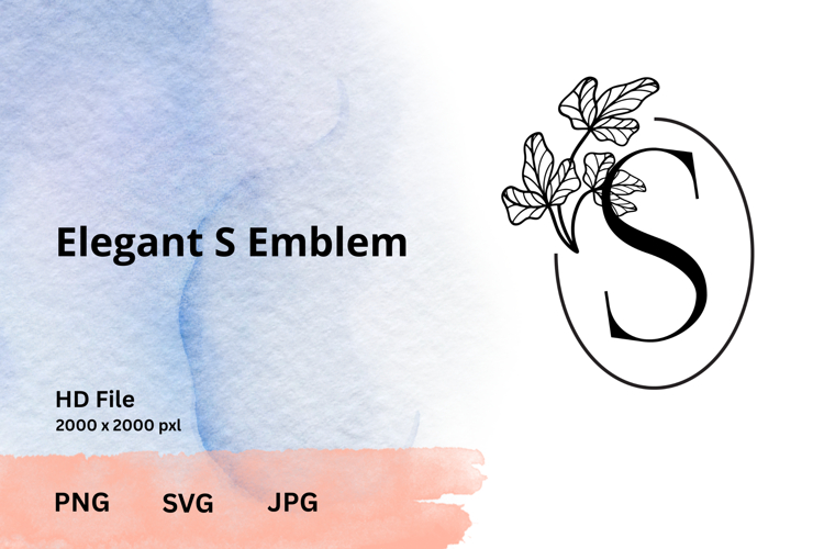 Elegant Emblem Monogram - Botanical Letter SVG | JPG | PNG