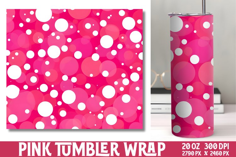 Pink Digital Paper Tumbler Wrap