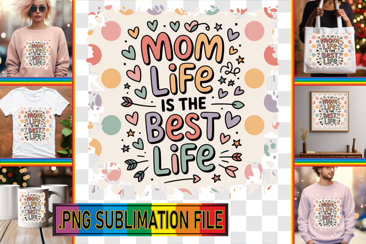 Cheerful Tote Bag Designs PNG, Mothers Day