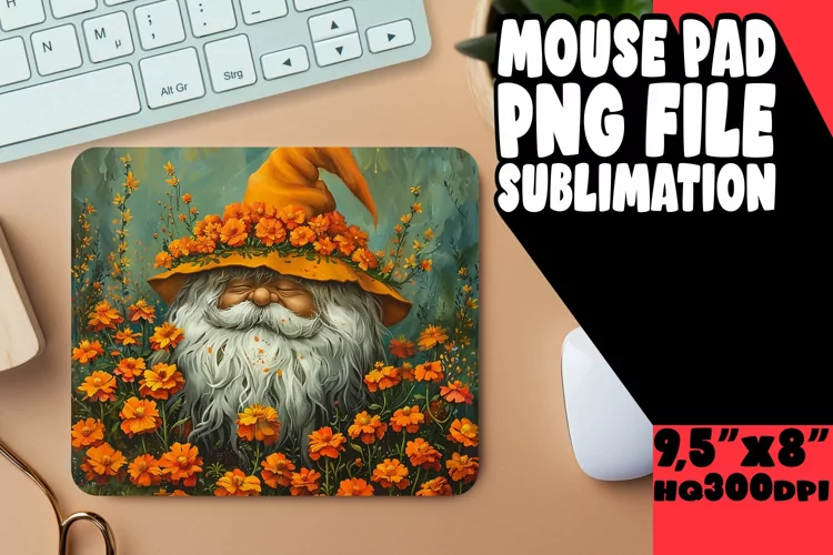 Floral Escape Gnome Sublimation Pad