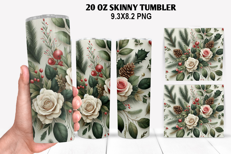 Flowers Skinny Tumbler 20oz Wrap Design, Spring Tumbler Wrap