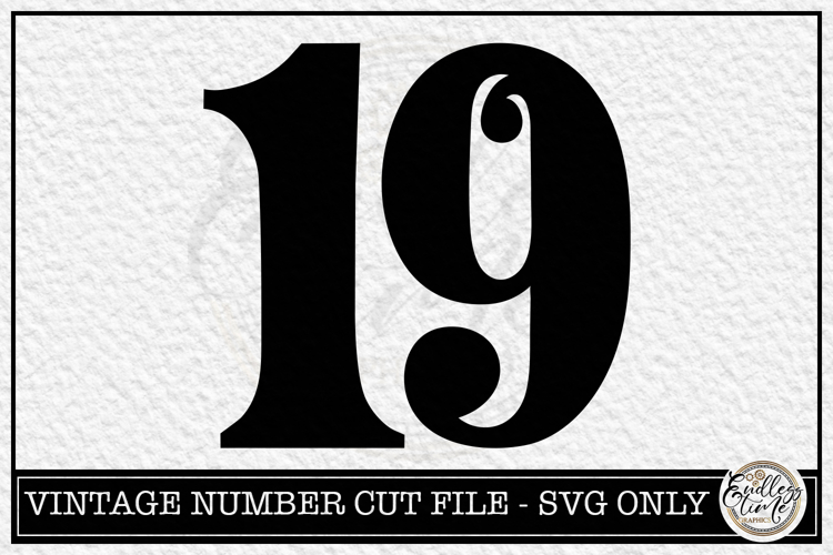 Vintage Number 19 SVG | Antique Postal Cancellation Number