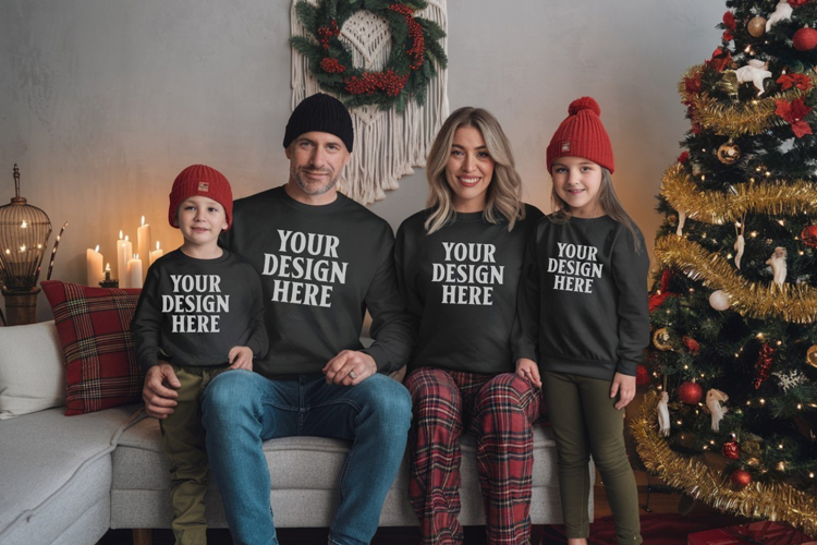 Christmas Family Group Tshirt Mockups