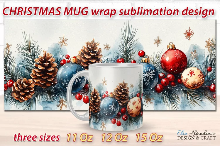 Christmas Mug Sublimation Template| Mug Wrap Cricut designs
