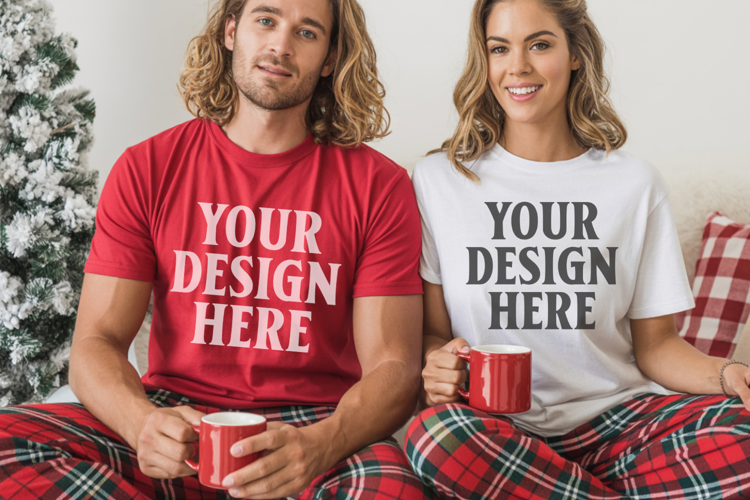 Bella Canvas 3001 Christmas Couple Mockup ,3001 Couple Mock
