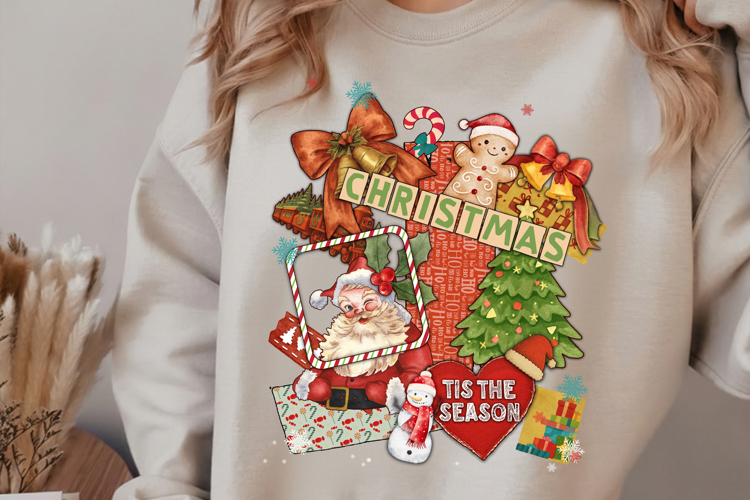 Vintage Christmas PNG, Christmas Bow Png, Retro Christmas