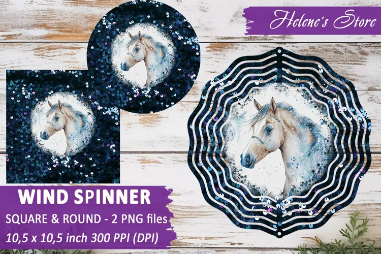 Christmas Horse Wind Spinner|Wind spinner sublimation design