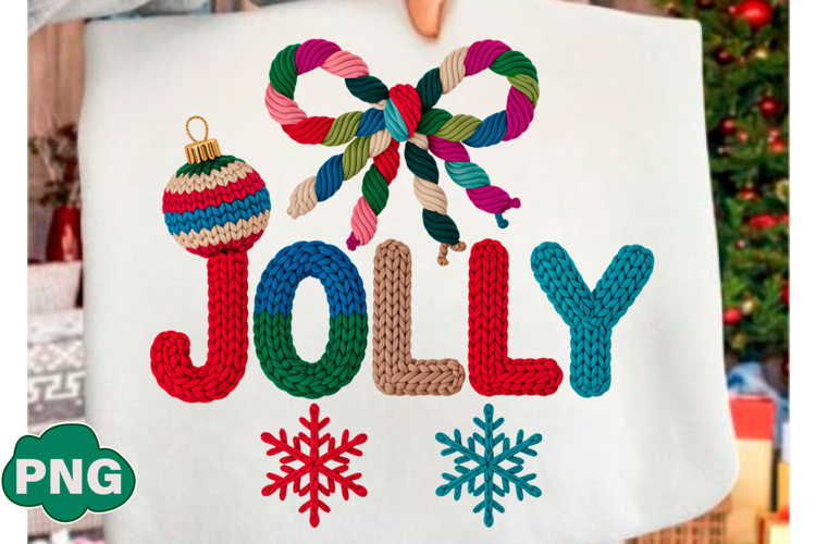 Faux Yarn Christmas Png Holly Jolly Png