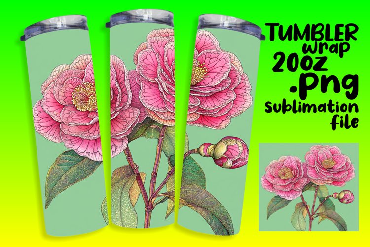 Watercolor Floral Sublimation Wrap for 20oz Tumblers