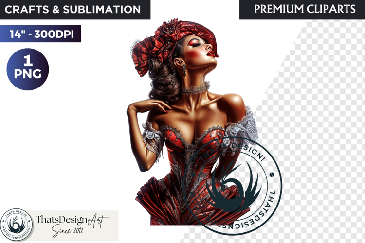 French Cancan cabaret Girl Clipart PNG, Burlesque woman