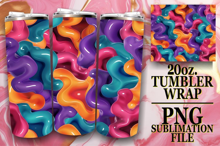 Expressive 3D Inflated Art Tumbler Collection