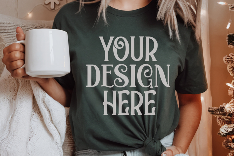 Blue Spruce Comfort Colors 1717 Christmas Mockup, CC 1717