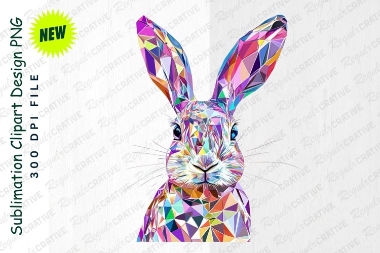 Geometric Rabbit Clipart Colorful Animal Illustration