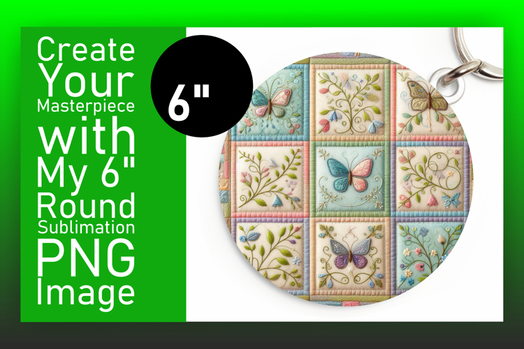 Creative Round Design for Keychains , Patchwork