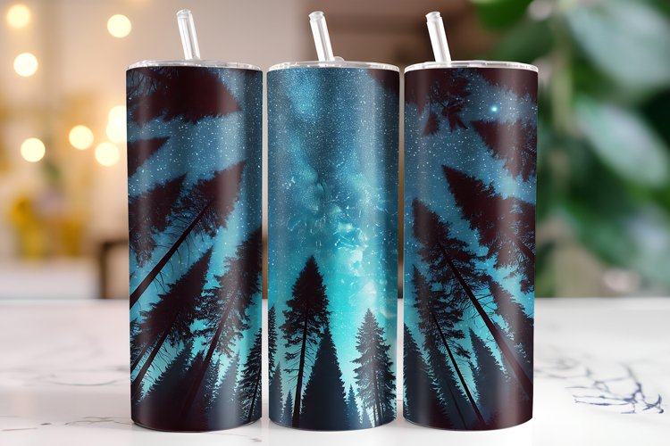 Starry Night Tumbler Wrap | Sublimation | Tumblers example image 1