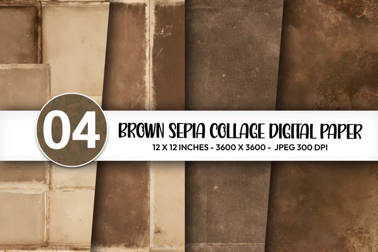 Brown Sepia Collage Digital Paper