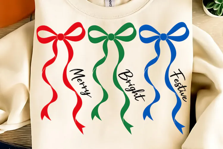 Merry and Bright PNG, Preppy Merry Coquette Christmas PNG