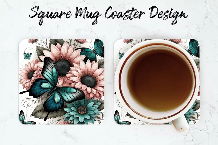 Sunflower Mug coaster | Coaster | Sublimation