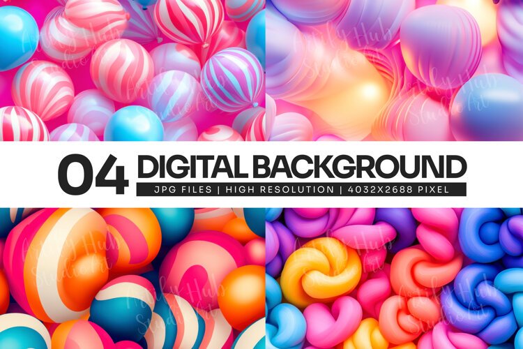 Colorful Candy Balloon Background example image 1