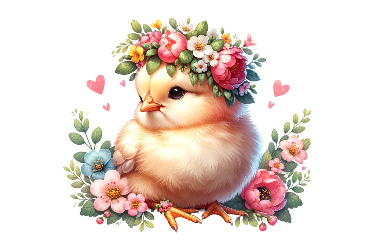 Cute Chick Spring Clipart, Spring Sublimation PNG
