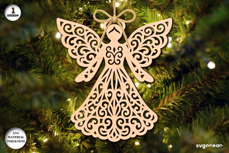 Christmas Angel Ornament Laser Cut | Glowforge | SVG