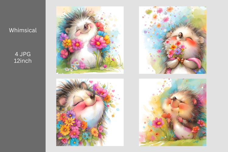 Hedgehog JPG, Whimsical JPG, JPG, Junk journal,