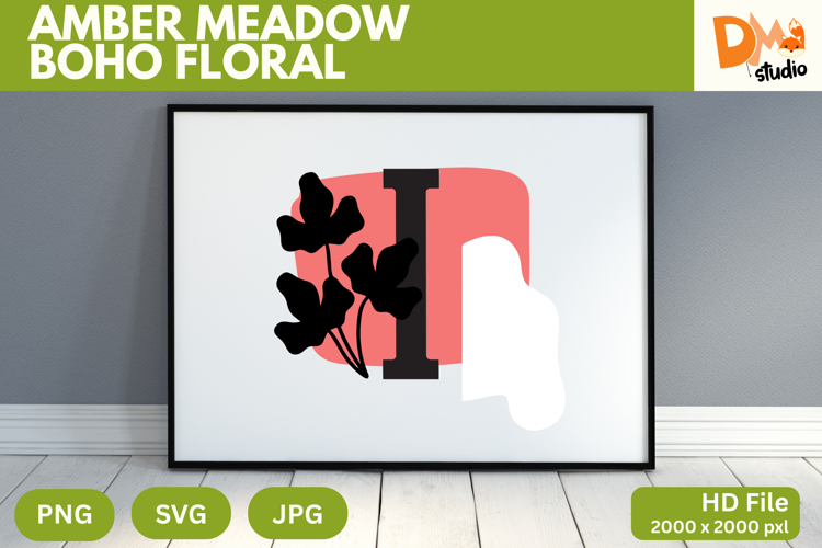 Amber Meadow Boho Floral Monogram