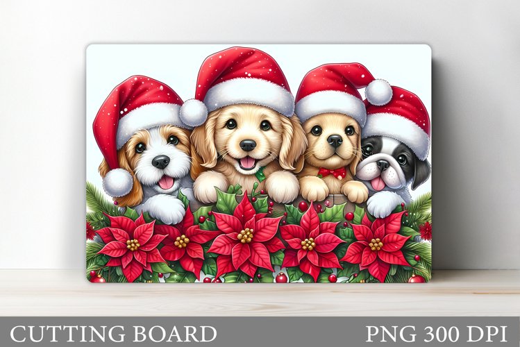 Christmas Dogs Cutting Board. Christmas Cutting Board Design example image 1