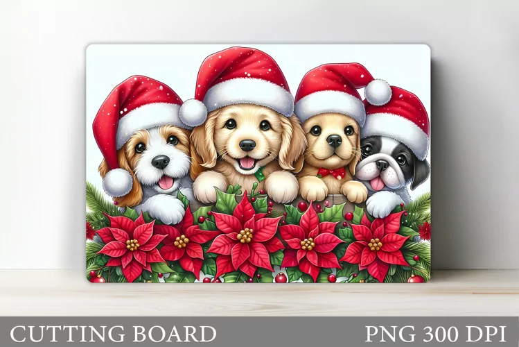 Christmas Dogs Cutting Board. Christmas Cutting Board Design