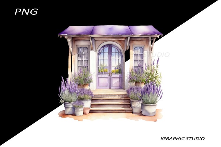 Watercolor Lavender Porch Clipart