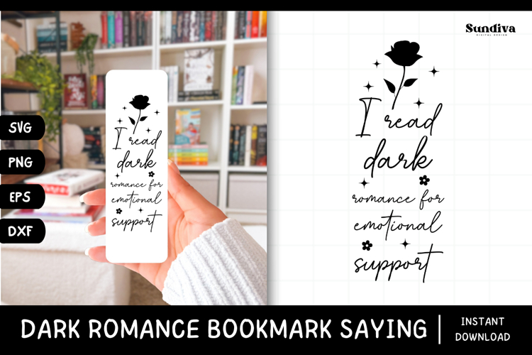 Dark Romance Bookmark Saying SVG | Dark Romance For Support