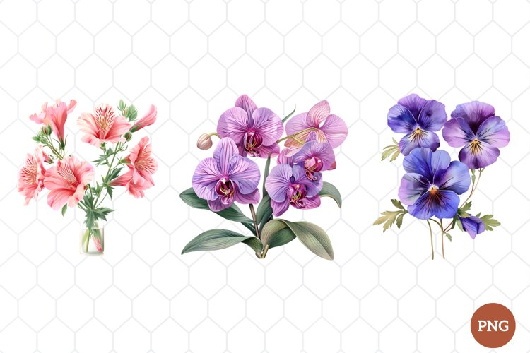 Watercolor Wildflowers Clipart